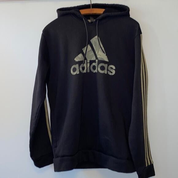 Adidas hoodie with 3 stripe camo logo & stripes on arms size M - Picture 1 of 7
